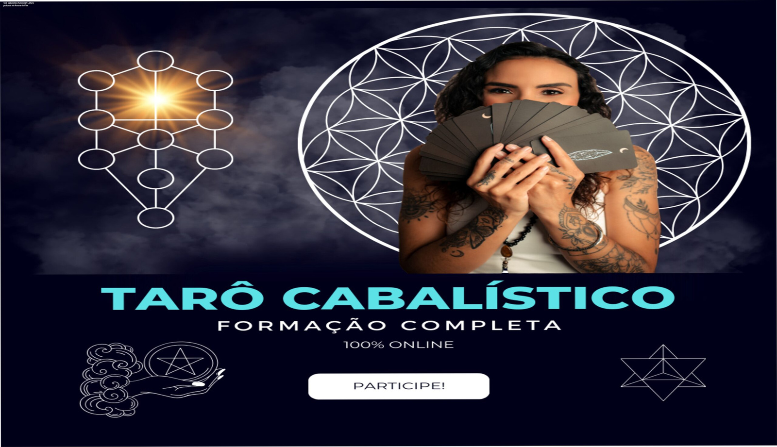Curso Tarô Cabalístico mostrando a Árvore da Vida conectada aos arcanos para leitura profunda