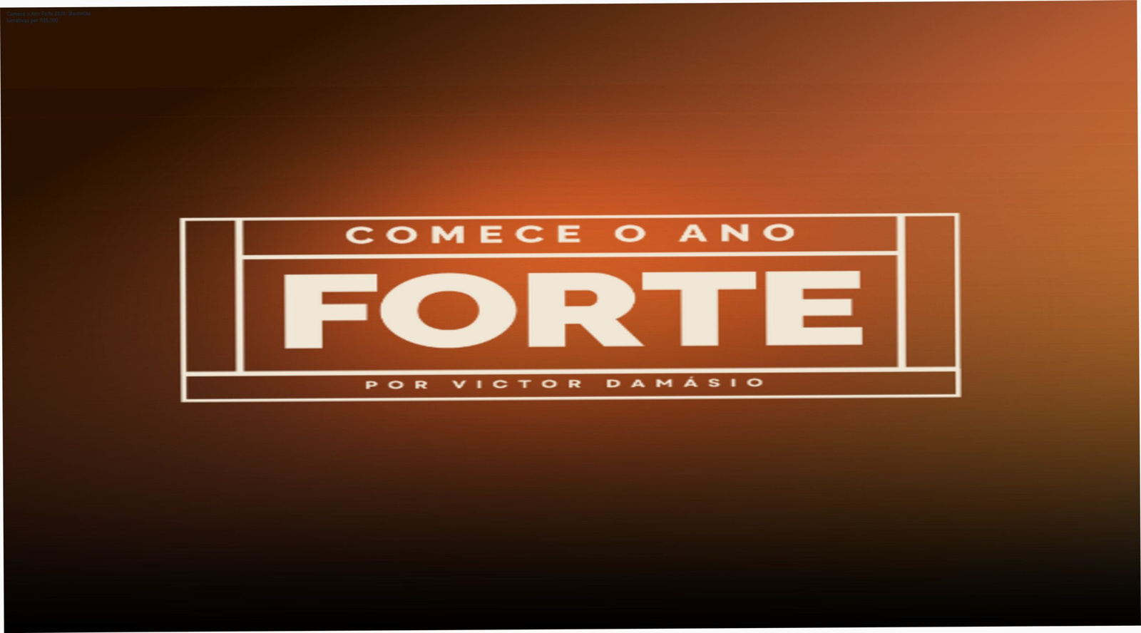 Victor Damásio apresentando o programa Comece o Ano Forte 2026 para lançar mentorias lucrativas