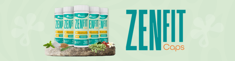 Frascos de ZenFIT CAPS com cápsulas para emagrecimento e controle da fome, peptídeos bioativos de colágeno inspirados no GLP-1