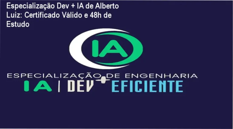 Alberto Luiz certificado da Especialização Dev + IA | certificação reconhecida e carga horária detalhada