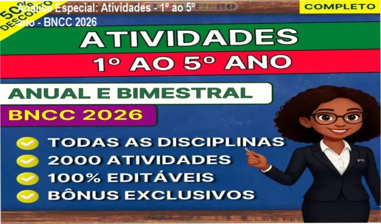 Capa informativa sobre o tema Atividades - 1º ao 5º ano - BNCC 2026