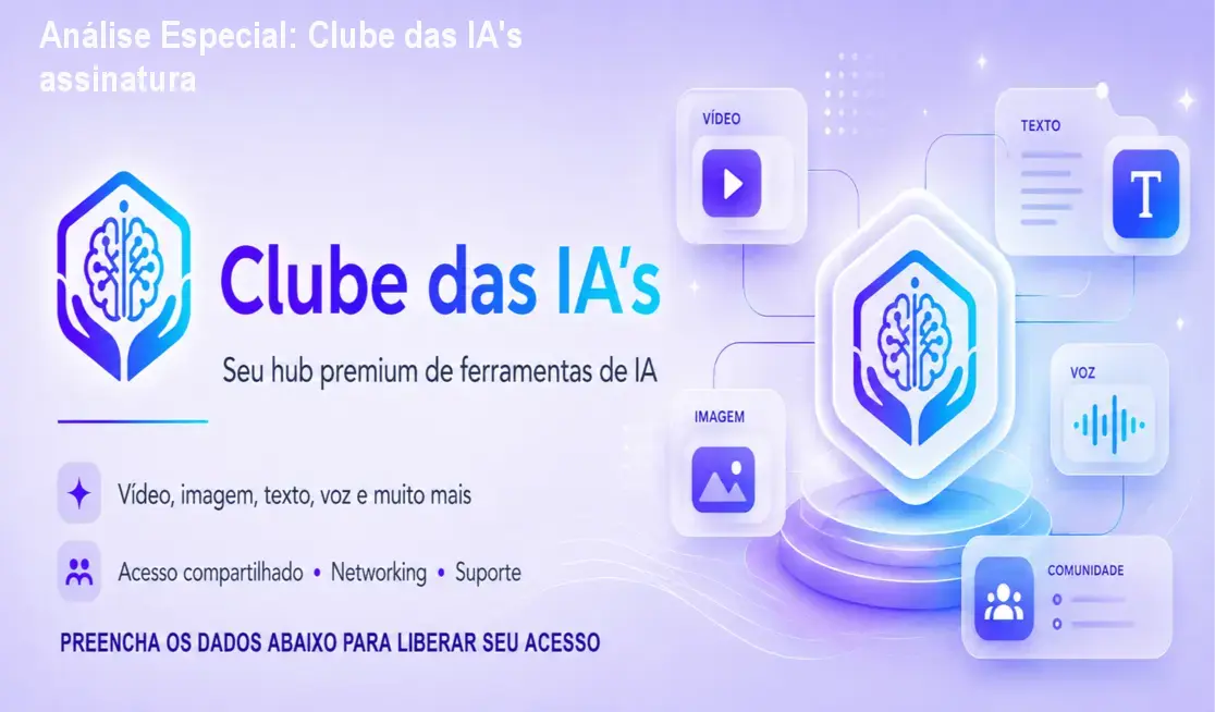 Capa informativa sobre o tema Clube das IA's assinatura