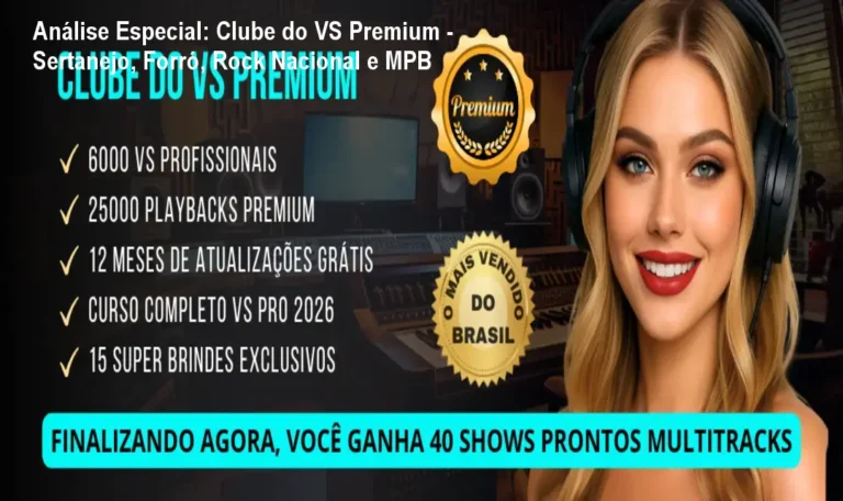 Capa informativa sobre o tema Clube do VS Premium - Sertanejo, Forró, Rock Nacional e MPB