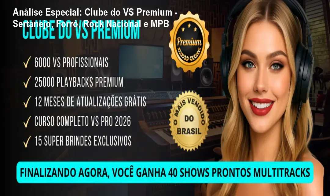 Capa informativa sobre o tema Clube do VS Premium - Sertanejo, Forró, Rock Nacional e MPB