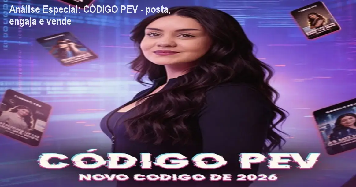 Capa informativa sobre o tema CÓDIGO PEV - posta, engaja e vende
