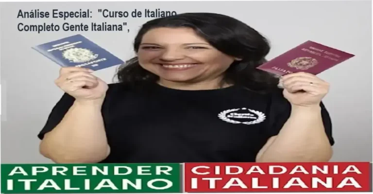 Capa informativa sobre o tema "Curso de Italiano Completo Gente Italiana",