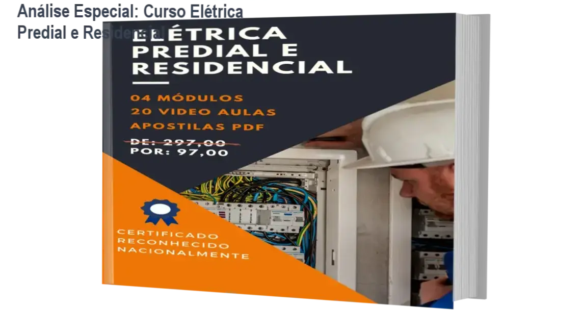 Capa informativa sobre o tema Curso Elétrica Predial e Residencial