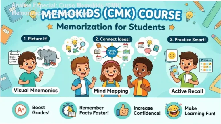 Capa informativa sobre o tema Curso Memokids (CMK) Memorização para Estudantes