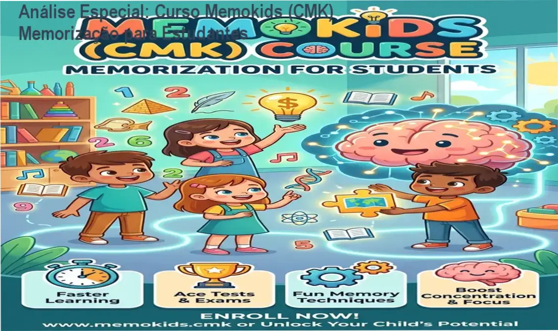 Capa informativa sobre o tema Curso Memokids (CMK) Memorização para Estudantes
