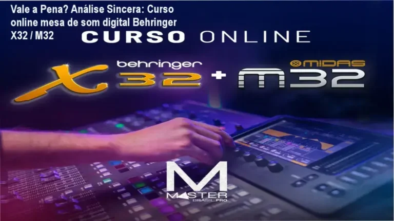 Capa informativa sobre o tema Curso online mesa de som digital Behringer X32 / M32