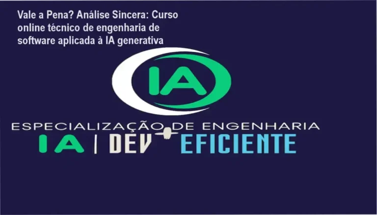 Capa informativa sobre o tema Curso online técnico de engenharia de software aplicada à IA generativa