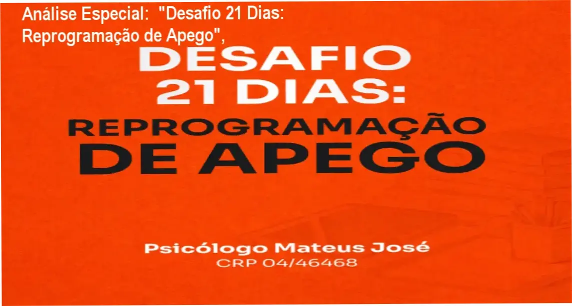 Capa informativa sobre o tema "Desafio 21 Dias: Reprogramação de Apego",