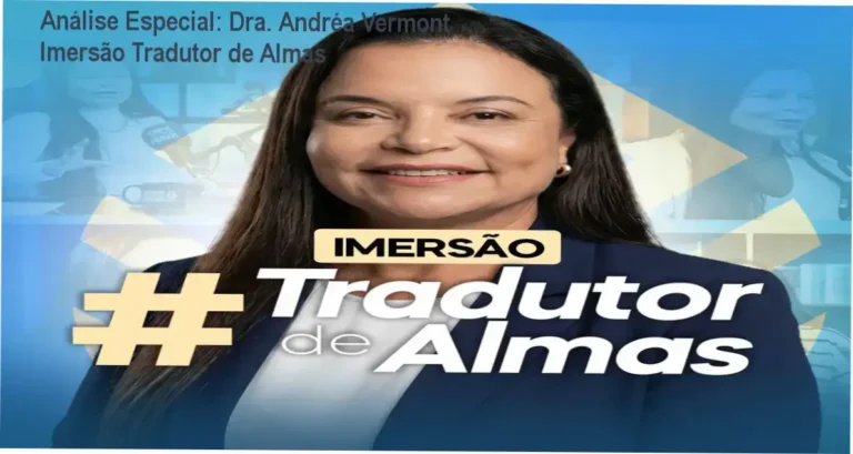 Capa informativa sobre o tema Dra. Andréa Vermont Imersão Tradutor de Almas