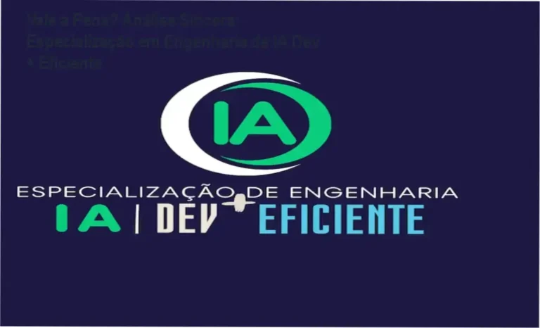 Capa informativa sobre o tema Especialização em Engenharia de IA Dev + Eficiente