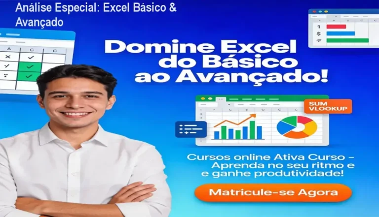 Capa informativa sobre o tema Excel Básico & Avançado