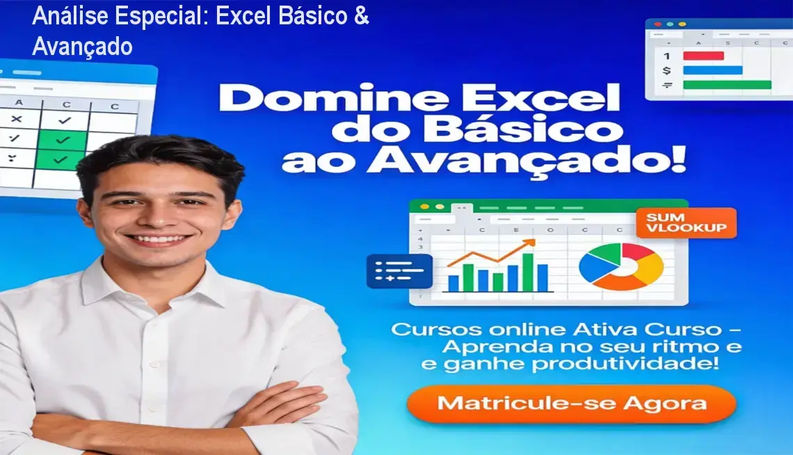 Capa informativa sobre o tema Excel Básico & Avançado