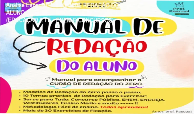 Capa informativa sobre o tema MANUAL DE REDAÇÃO DO ALUNO - REDAÇÃO DO ZERO PASSO A PASSO (EDUCAÇÃO E FÉ - ENEM E CONCURSOS)