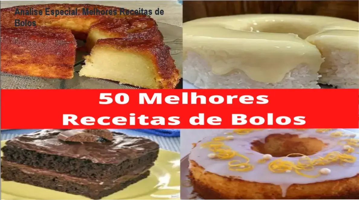 Capa informativa sobre o tema Melhores Receitas de Bolos
