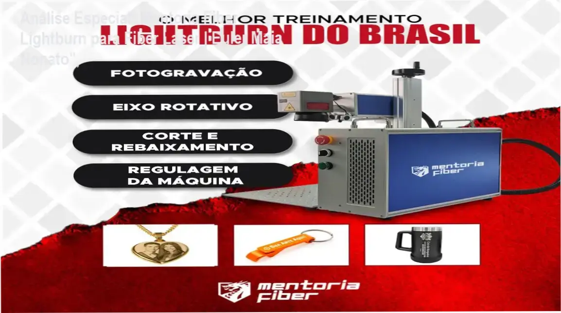 Capa informativa sobre o tema Mentoria Fiber - Lightburn para Fiber Laser | Euler Maia Nonato",
