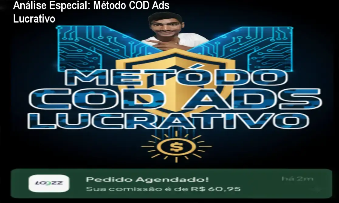 Capa informativa sobre o tema Método COD Ads Lucrativo