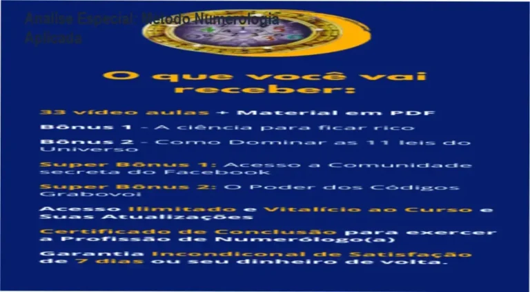 Capa informativa sobre o tema Método Numerologia Aplicada
