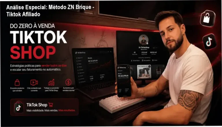 Capa informativa sobre o tema Método ZN Brique - Tiktok Afiliado