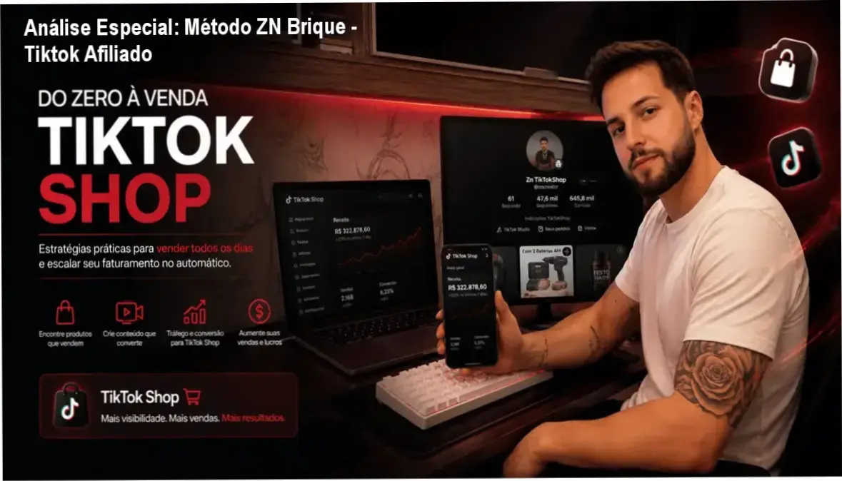 Capa informativa sobre o tema Método ZN Brique - Tiktok Afiliado