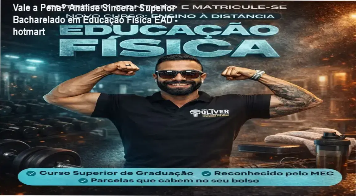 Capa informativa sobre o tema Superior Bacharelado em Educação Física EAD - hotmart