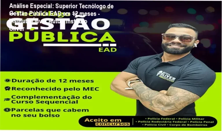 Capa informativa sobre o tema Superior Tecnólogo de Gestão Pública EAD em 12 meses - Instituto Óliver Autor: Instituto Óliver