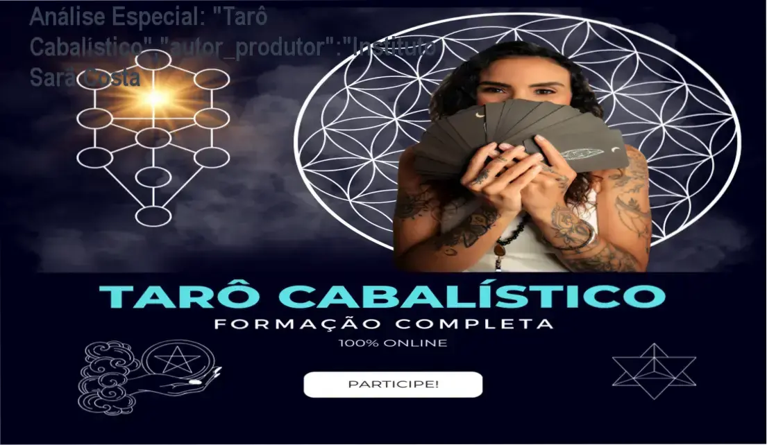 Capa informativa sobre o tema "Tarô Cabalístico","autor_produtor":"Instituto Sarä Costa