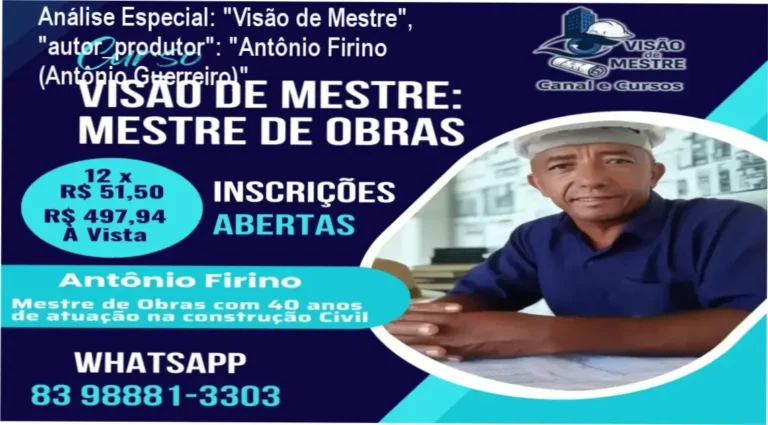 Capa informativa sobre o tema "Visão de Mestre", "autor_produtor": "Antônio Firino (Antônio Guerreiro)",