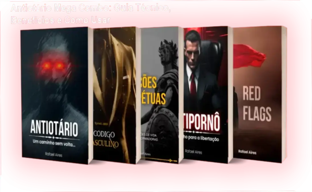 Capa do Antiotário Mega Combo mostrando livros digitais de desenvolvimento masculino