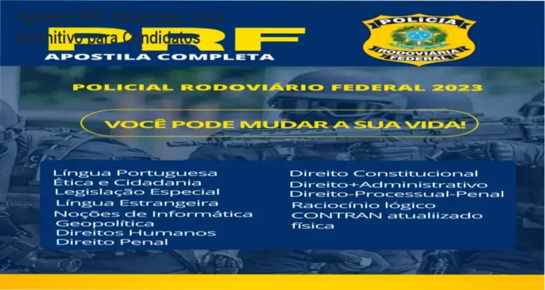 Capa da Apostila PRF Atualizada destacando dicas de estudo para candidatos