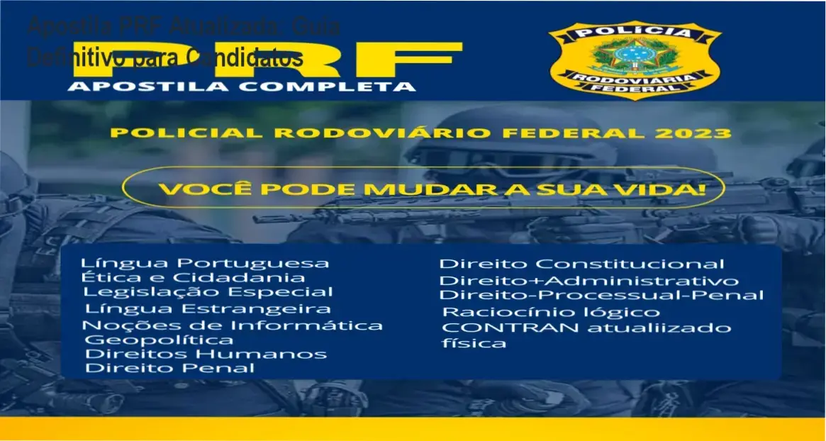 Capa da Apostila PRF Atualizada destacando dicas de estudo para candidatos