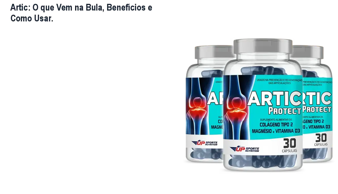 Frasco de Artic Protect Softgel mostrando cápsulas que fortalecem articulações e aliviam dores
