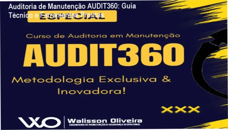 Imagem do curso Auditoria de Manutenção – Método AUDIT360 mostrando ferramentas de checklist e rating prontos