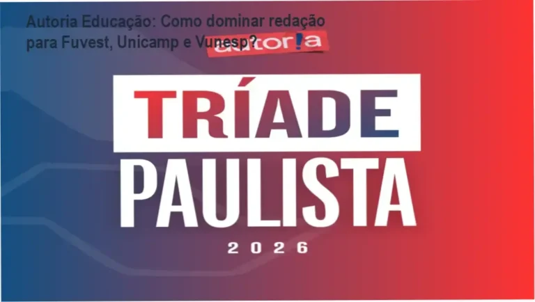 Imagem mostrando o curso Tríade Paulista da Autoria Educação focado em redação para Fuvest, Unicamp e Vunesp