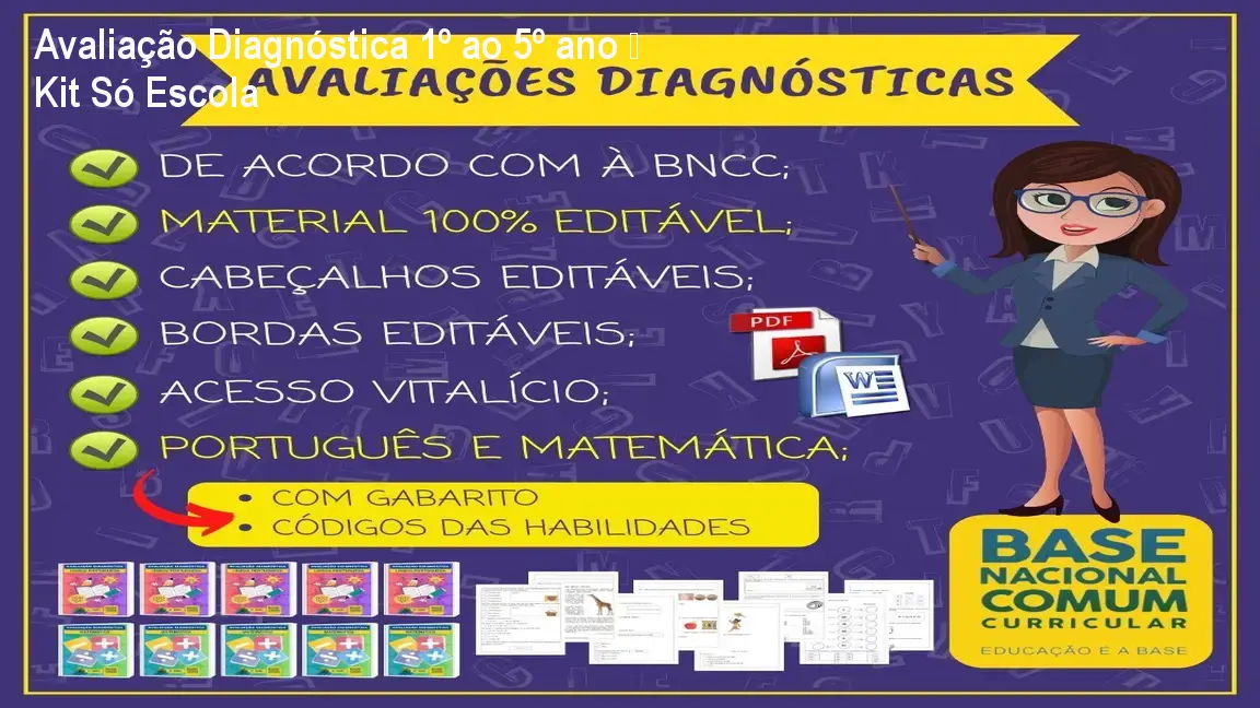 Avaliação Diagnóstica 1º ao 5º ano – Kit Só Escola