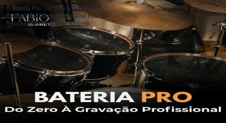 Imagem promocional do curso Bateria Pro mostrando microfonação e garantia de compra segura