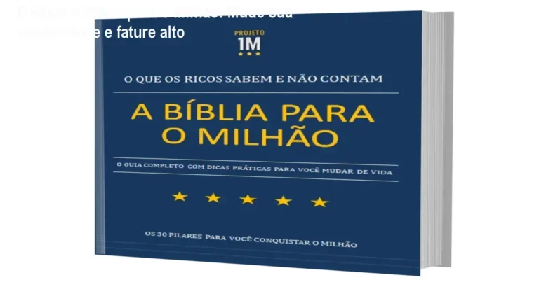 Capa do e‑book A Bíblia para o Milhão mostrando estratégias de mindset e riqueza, ideal para quem quer mudar a mentalidade financeira.