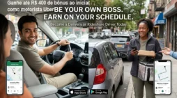 Ganhe até R$ 400 de bônus ao iniciar como motorista Uber