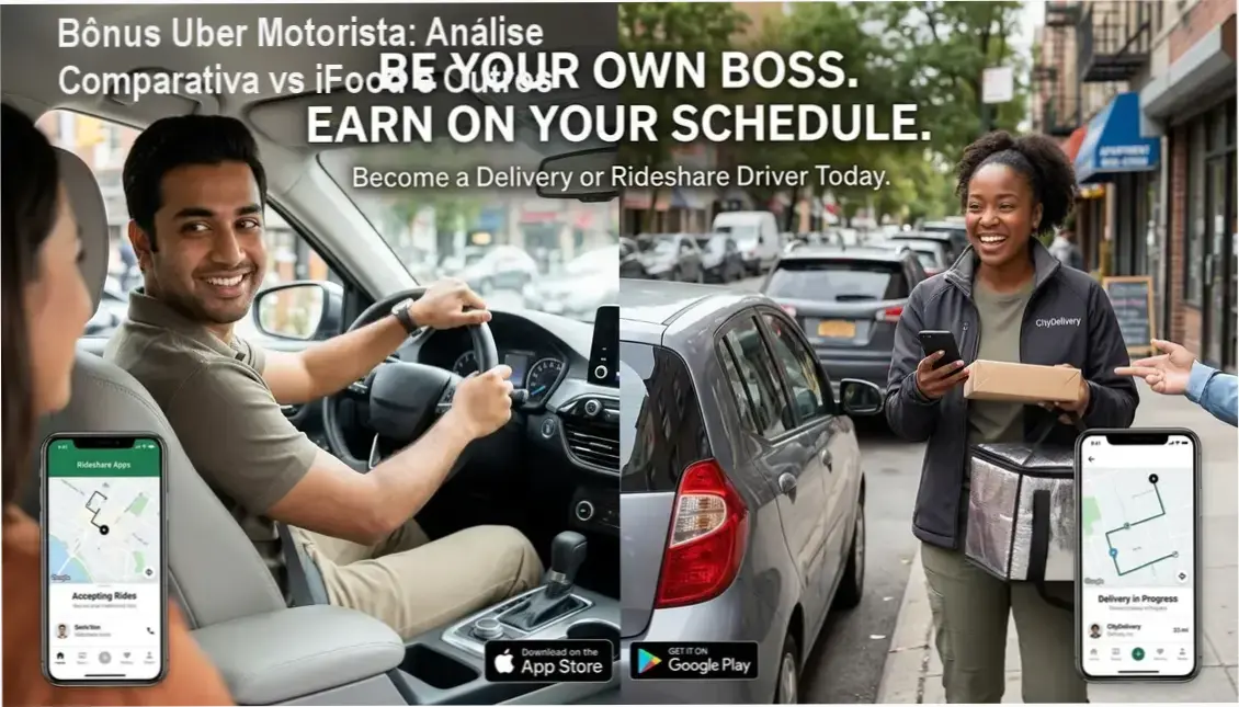 Bônus Uber Motorista comparado a iFood e outras plataformas de entrega