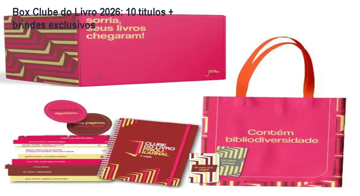 Box Clube do Livro 2026: 10 títulos + brindes exclusivos