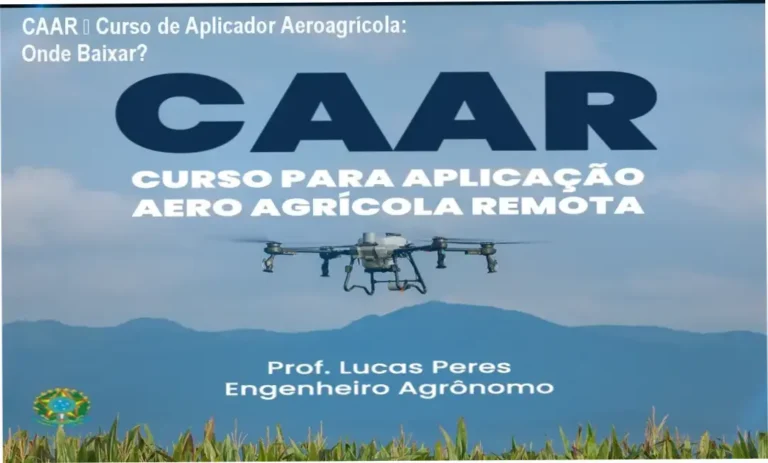 Tela do curso CAAR de Aplicador Aeroagrícola Remoto mostrando certificação MAPA