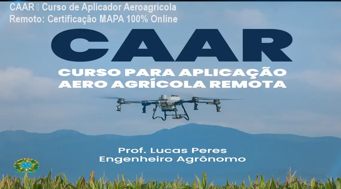 Aluno estudando o curso CAAR de aplicador aeroagrícola remoto e obtendo certificação MAPA