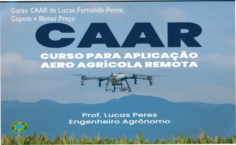 CAAR - Curso de Aplicador Aeroagrícola Remoto de Lucas Fernando Peres - promoção com cupom e preço reduzido
