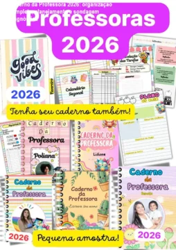 Caderno da Professora 2026: organização completa, planejamento e sondagem diagnóstica