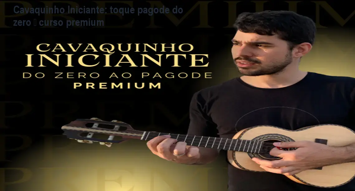 Imagem do curso de cavaquinho iniciante focado em pagode, mostrando aula prática com violão