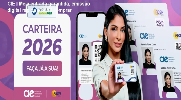 Carteira estudantil CIE em uso para obter meia entrada em eventos culturais