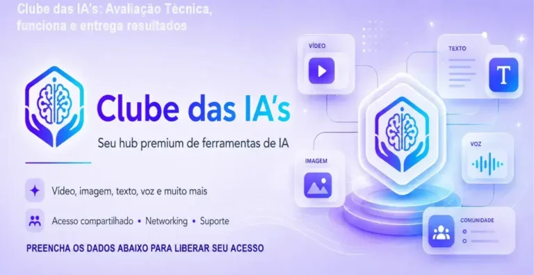 Tela do painel do Clube das IA's mostrando ferramentas de IA integradas